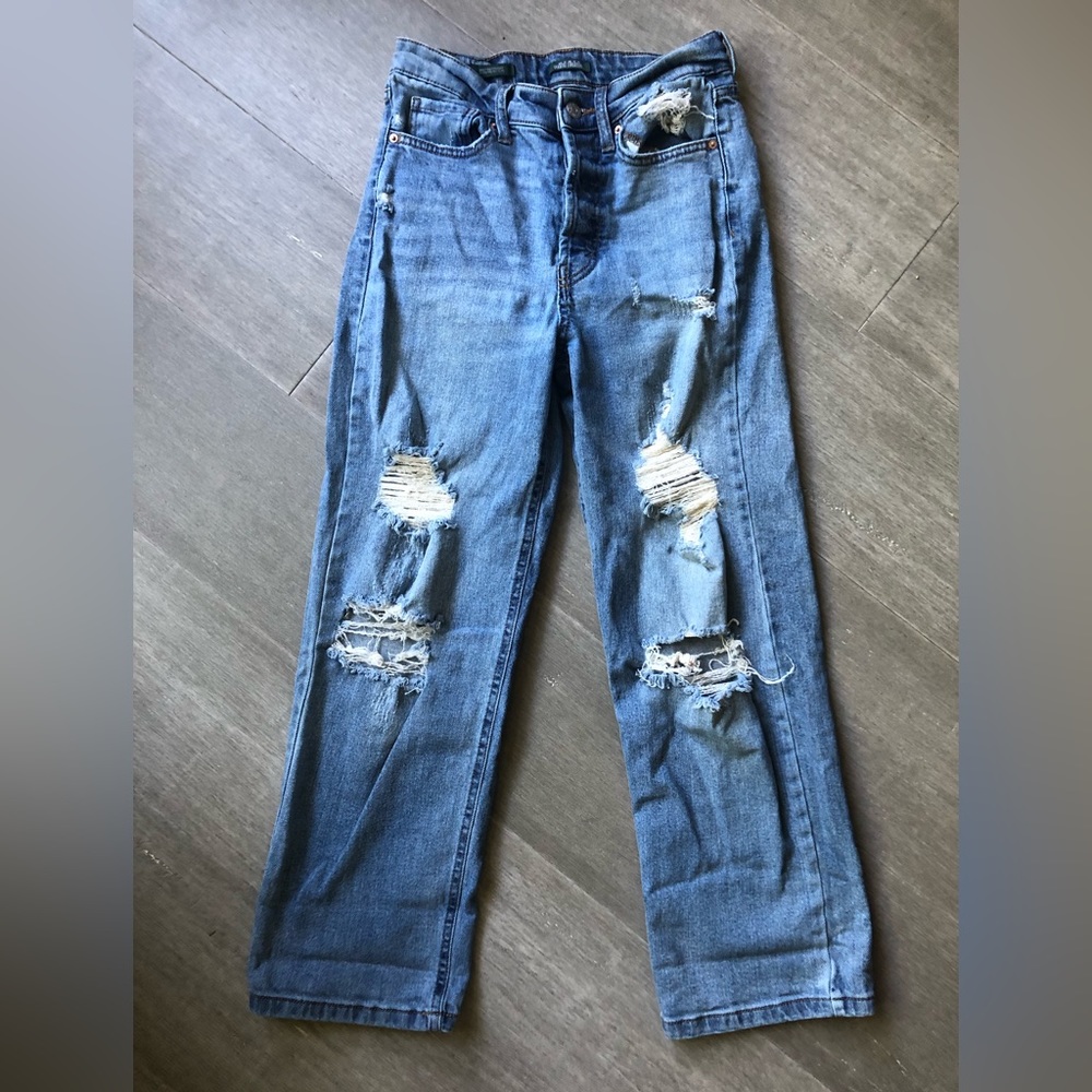 Wild Fable Distressed/Ripped High Rise Straight Jeans